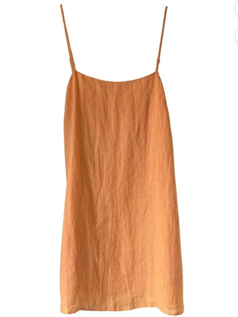 Women's Orange Linen Dress